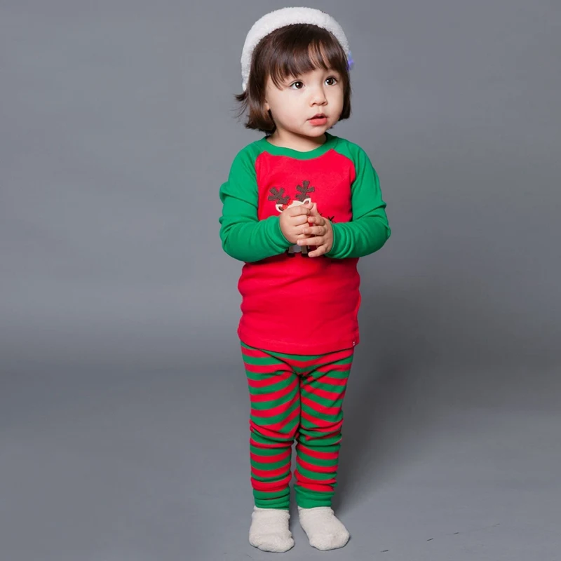 

Christmas Pajamas Kids Boys Girls Elf Santa Claus Sleepwear Toddler Xmas Nightwear New Year Gift Autumn Winter Clothes 2-7 Y Pjs