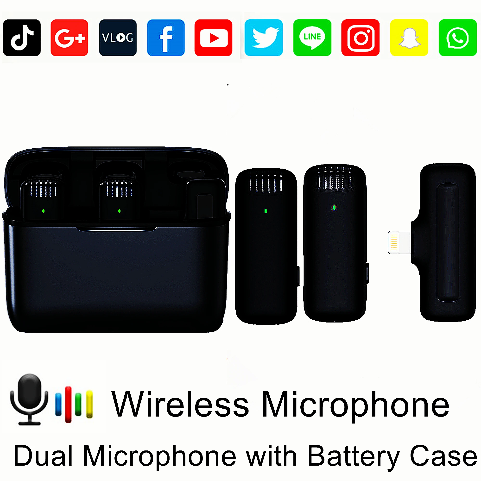 Беспроводной петличный микрофон беспроводной Plug-Play совместимый с iPhone Android