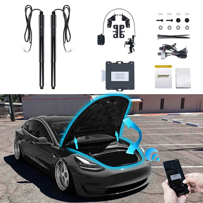 Front Trunk Lift for Tesla Model 3 Y X S Front Cover Electric Auto Off Switch Remote Control Waterproof Anti-Entrainment