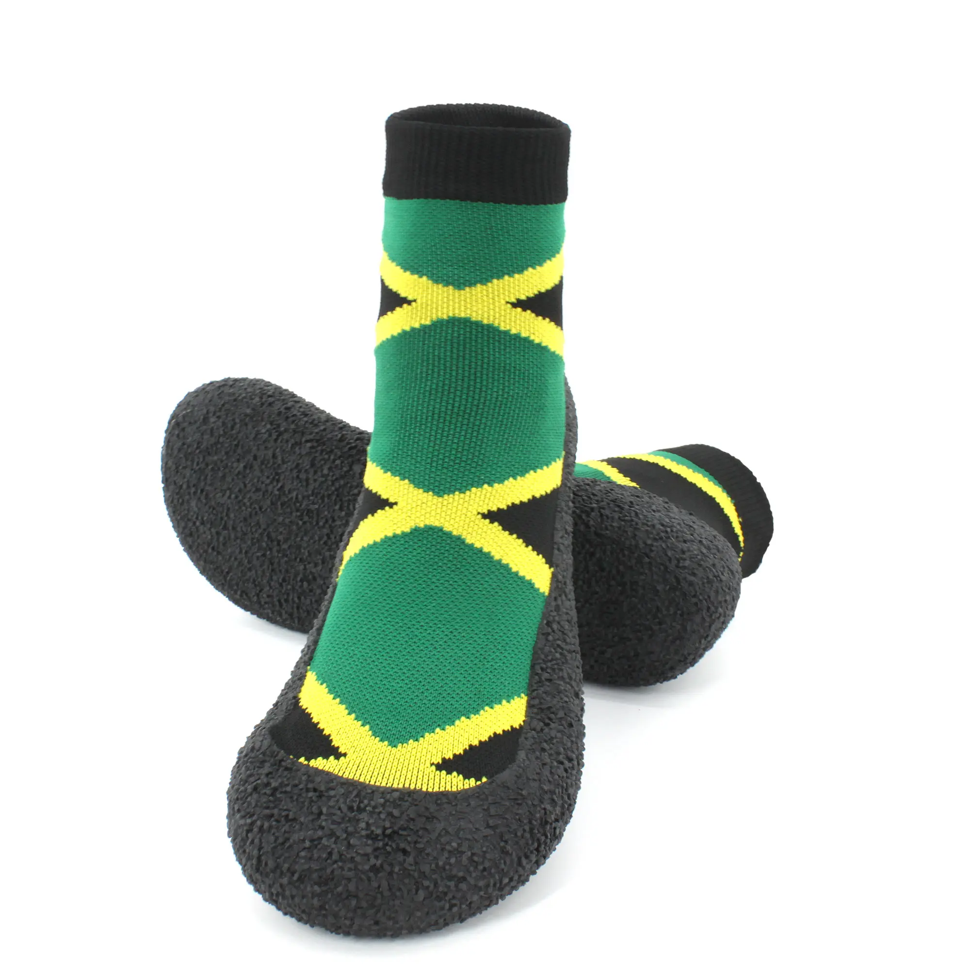 

Womens Mens Barefoot Sock Shoes Water sports yoga jump beach Walking Fitness Footwear Jamaican Rasta Afro breathable non-slip