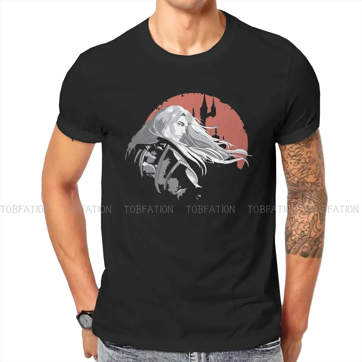 

Alucard Fanart Classic Men TShirt Castlevania Trevor Belmont TV Crewneck Tops Fabric T Shirt Funny High Quality Gift Idea