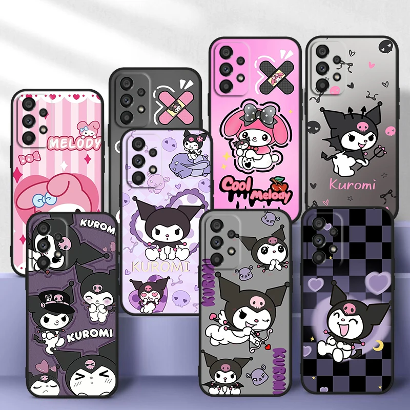 

Cute Kuromi Cute For Samsung A14 A54 A34 A73 A53 A33 A23 A13 A32 A72 A52 A32 A22 A03 A02 Silicone Black Phone Case Coque Capa