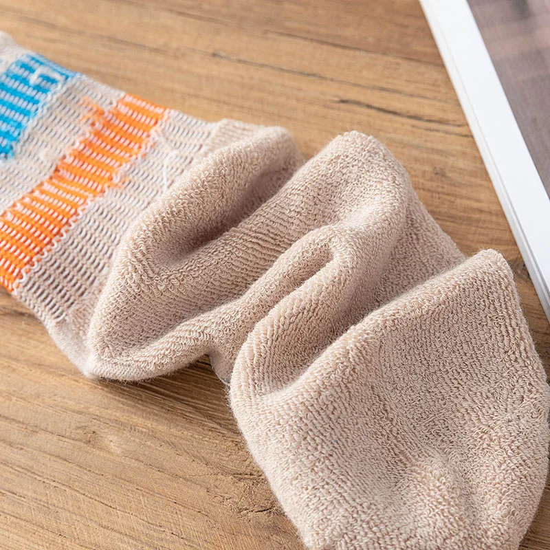 10 Pair Cotton Men's Socks Autumn And Winter Thick Towel Bottom Sports Socks Harajuku Striped Tube Casual Man Socks