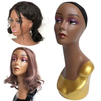 Manikin Head With Shoulder Realistic Female Mannequin Head Bust Wig Head Display Making Styling Makeup Stand For Wigs Hair Hats