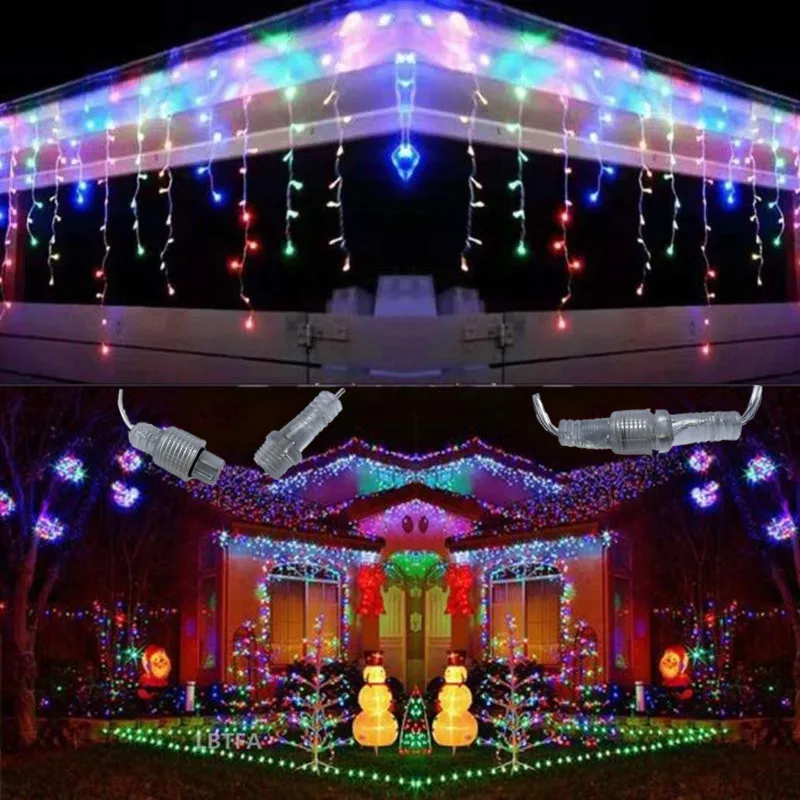 

3.5M-35M Street Garland on The House New Year Christmas Decorations Garland Led Festoon Icicle Curtain Light Droop 0.3/0.4/0.5M