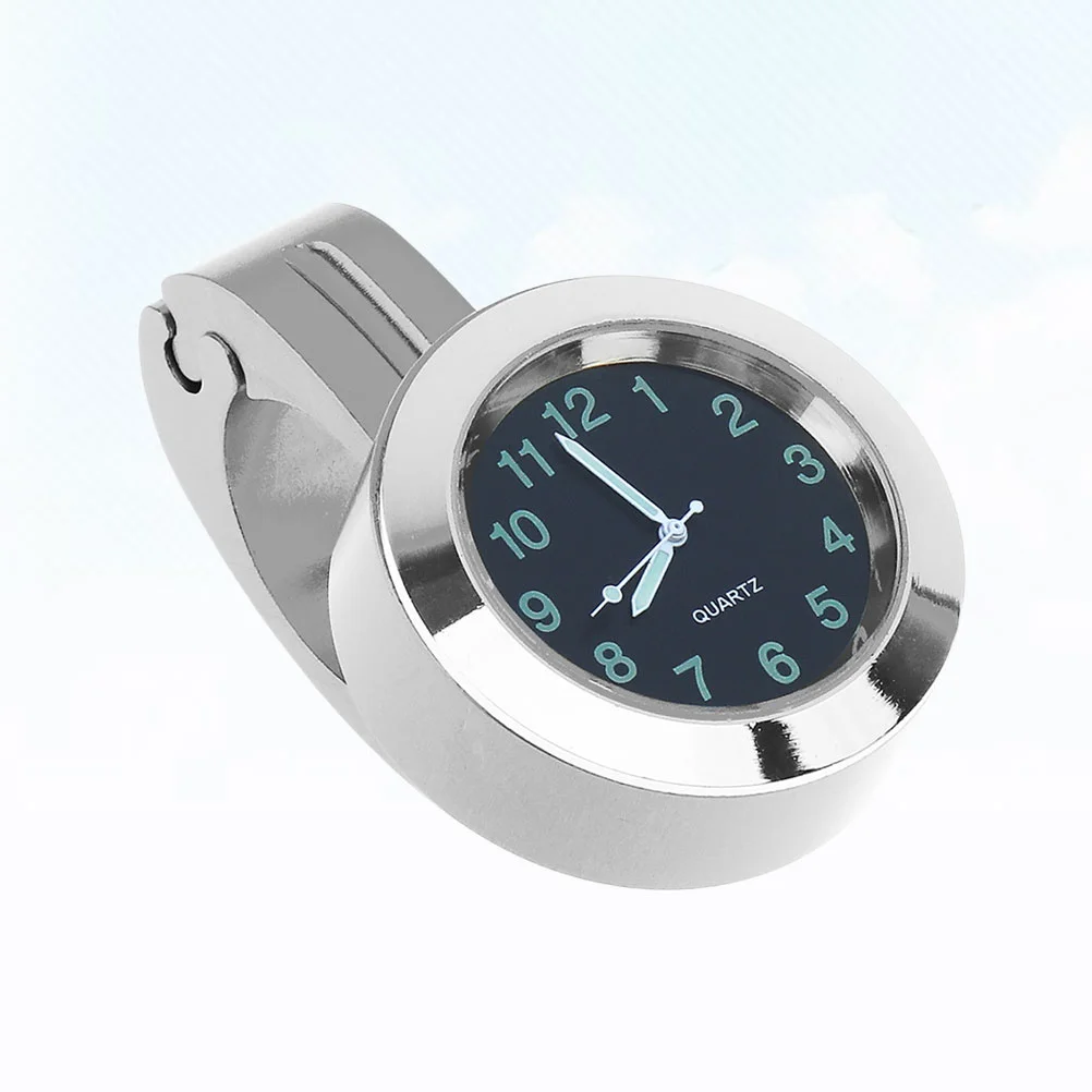 

Motorcycle Electric Vehicle Modified Handlebar Table Clock Timetable Aluminum Clock Modified Waterproof Car Watch (Silver)