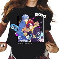 new kawaii hot anime oversized t shirt sk8 the infinity cartoon skateboard boys graphic print clothing casual unisex tops tees
