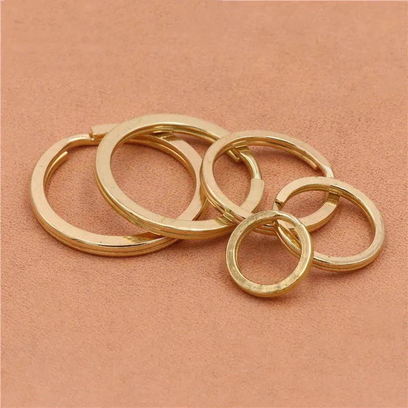 

50pcs/lot 15mm 20mm 25mm 30mm brass Keyring Split Ring Ring For Key Chain Keychain Diy copper Jewelry Making Key Rings Wholesale