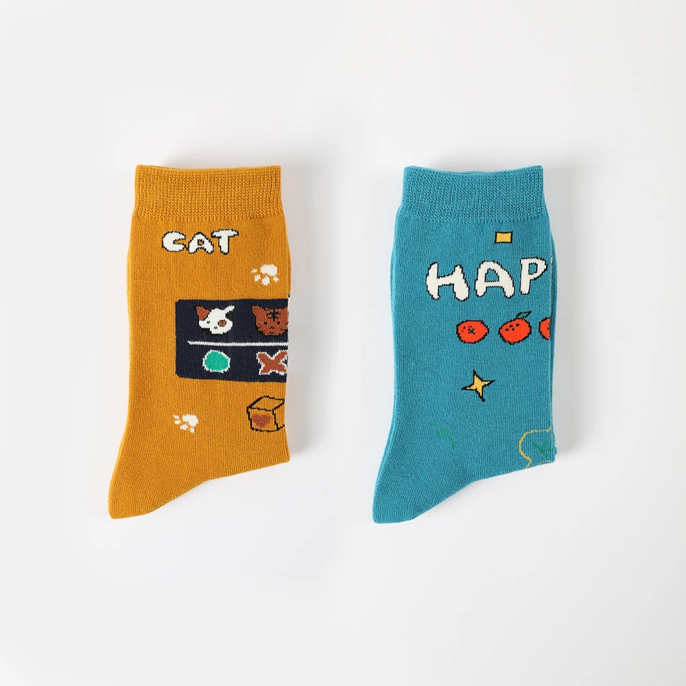 Socks Personality Medium Tube Socks Men's And Women's Street Graffiti Tide Socks Spring And Autumn Couple Stockings Fun Cartoon