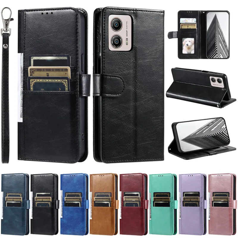 Классический чехол из искусственной кожи для Motorola Moto G34 G24 G04 G84 G54 Power G14 G73 G53 G13 G23