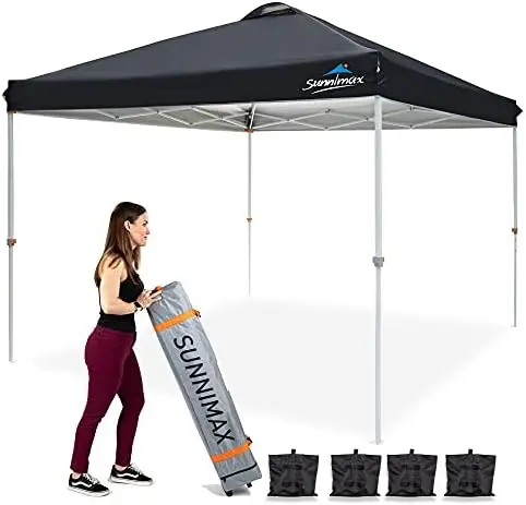 

Tent,10x10 Pop up Canopy Tents for Parties,Portable Folding Tailgate Tent with Waterproof Roof, Roller Bag,Bonus 4 Sand Bags(10x
