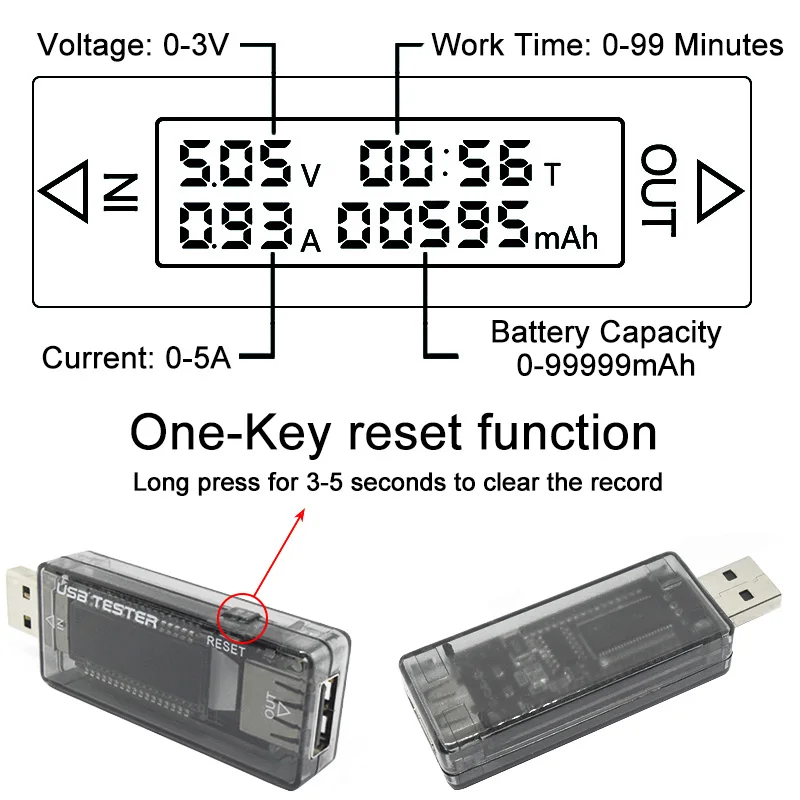 3 in 1 lcd digital usb voltmeter ammeter 5v 12v dc car phone voltage current volt ampere power capacity charger detector monitor free global shipping