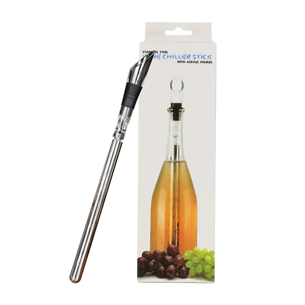 

Wine Chiller Stick 3 In 1 Wine Cooler Stainless Steel Chiller Bar with Wine Pourer Aerator Iceless Wine Chilling Rod Gift