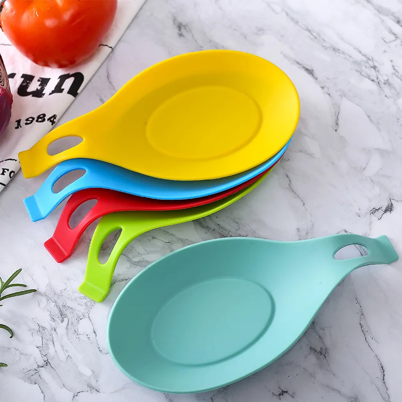 

Silicone Insulation Spoon Rest Heat Resistant Placemat Drink Glass Coaster Tray Spoon Pad Eat Mat Pot Holder Kitchen Accessories
