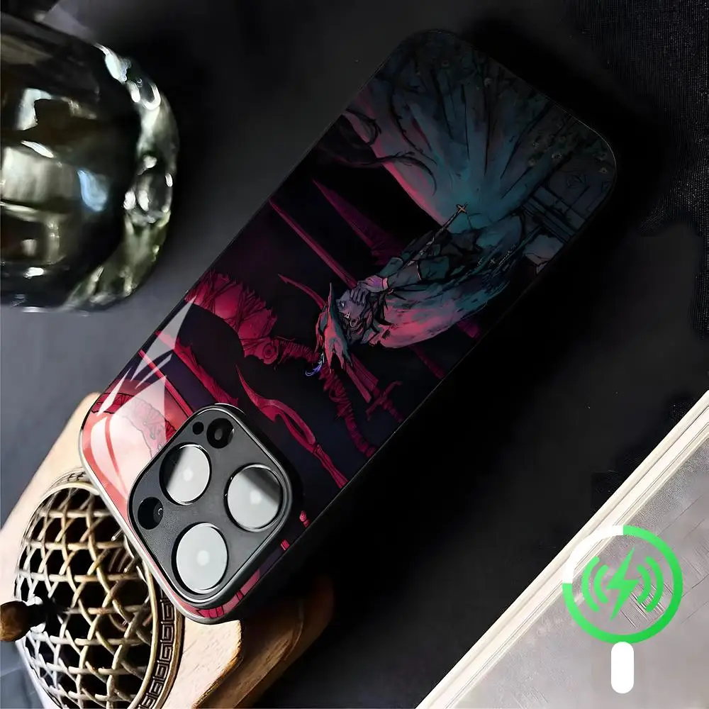 Фото Классический чехол для телефона Bloodborne для iPhone 17, 16, 15, 14, 13, 12, 11, X, XR, XS, 8 Plus, Mini, Pro, Max, стеклянный чехол №2