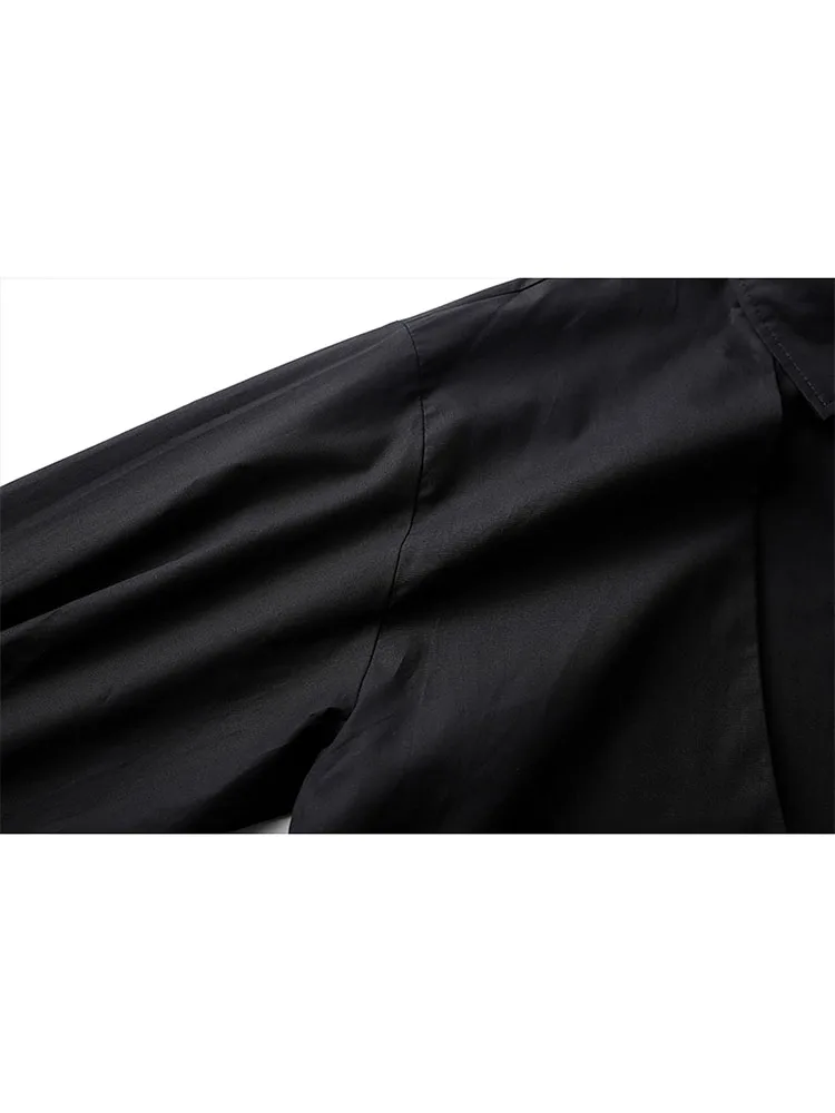 Женская готическая блузка в стиле Харадзюку черная однобортная Свободная