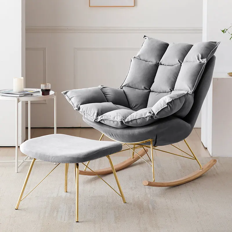 

Nordic Living Room Home Furniture Lazy Sofas Modern Simple Bedroom Small Apartment Lounge Chairs Balcony Leisure Rocking Chair