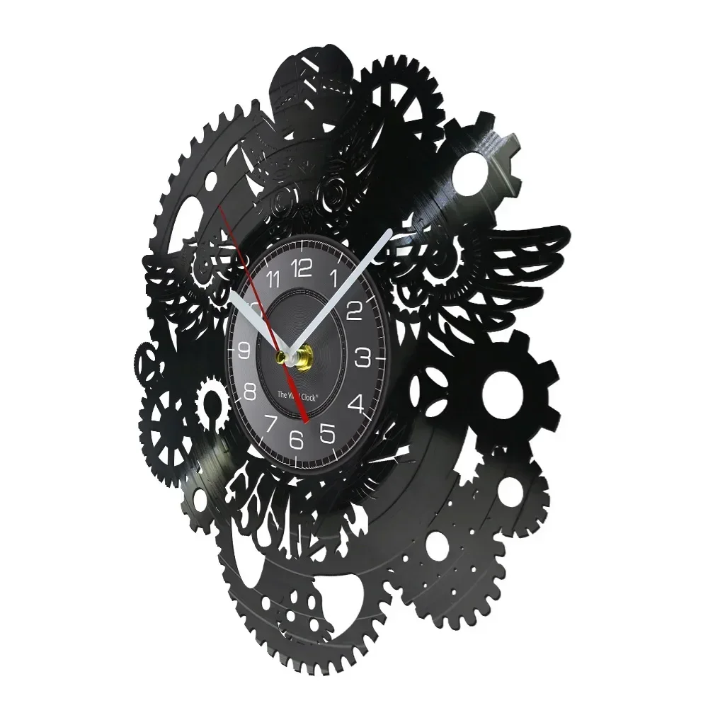 Настенные часы в стиле стимпанк с изображением совы винтажные настенные