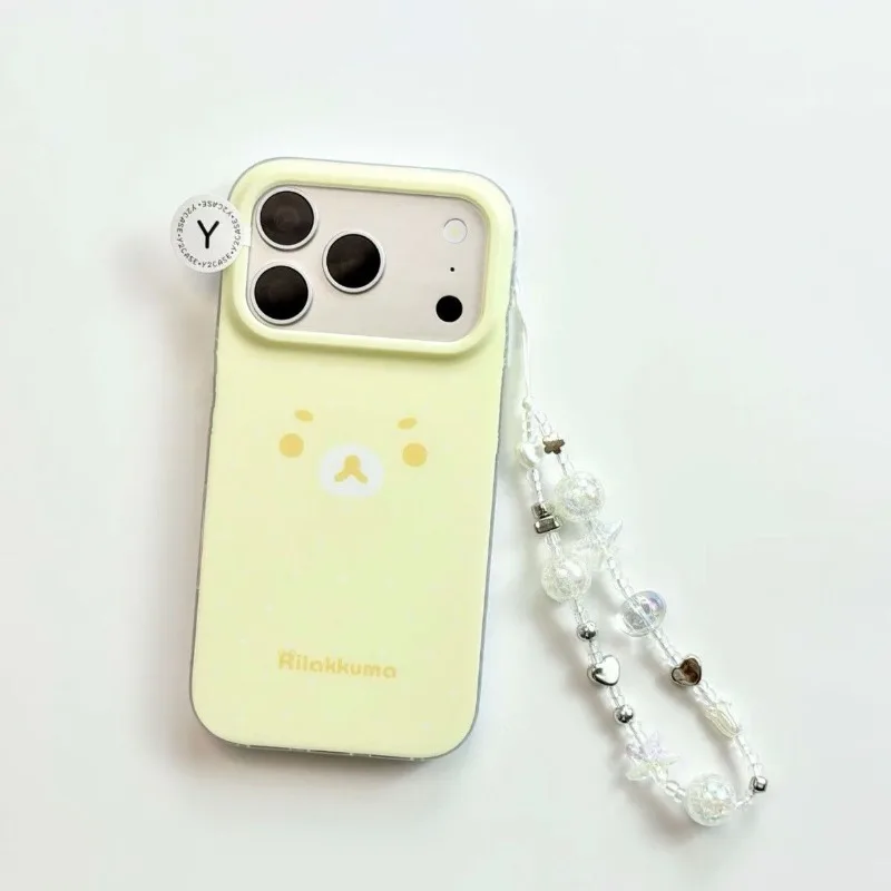 Фото Милый чехол для телефона Rilakkuma, модный защитный чехол от падений, подходит для iPhone 11, 12, 13, 14, 15, 16, 17 Pro Max. №5