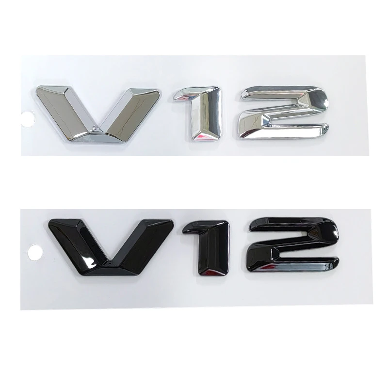 

3d Black Chrome Letters For Car Fender Mercedes Benz V12 Emblem Logo CL600 W140 M275 CL 500 S600 V12 Sticker Badge Accessories