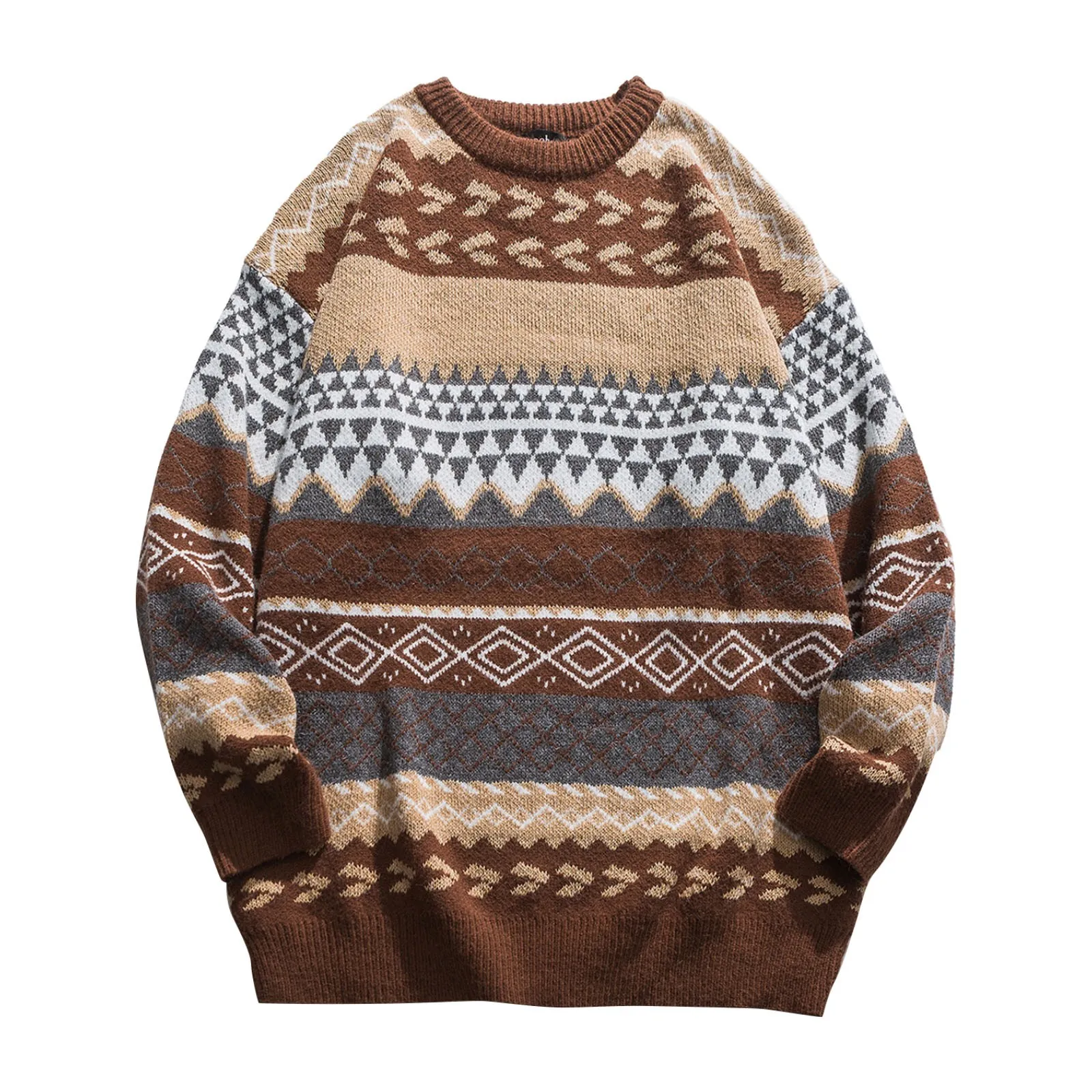 

Lazy style women's striped knit sweater spring fall retro hip hop pullover fall sweaters for women