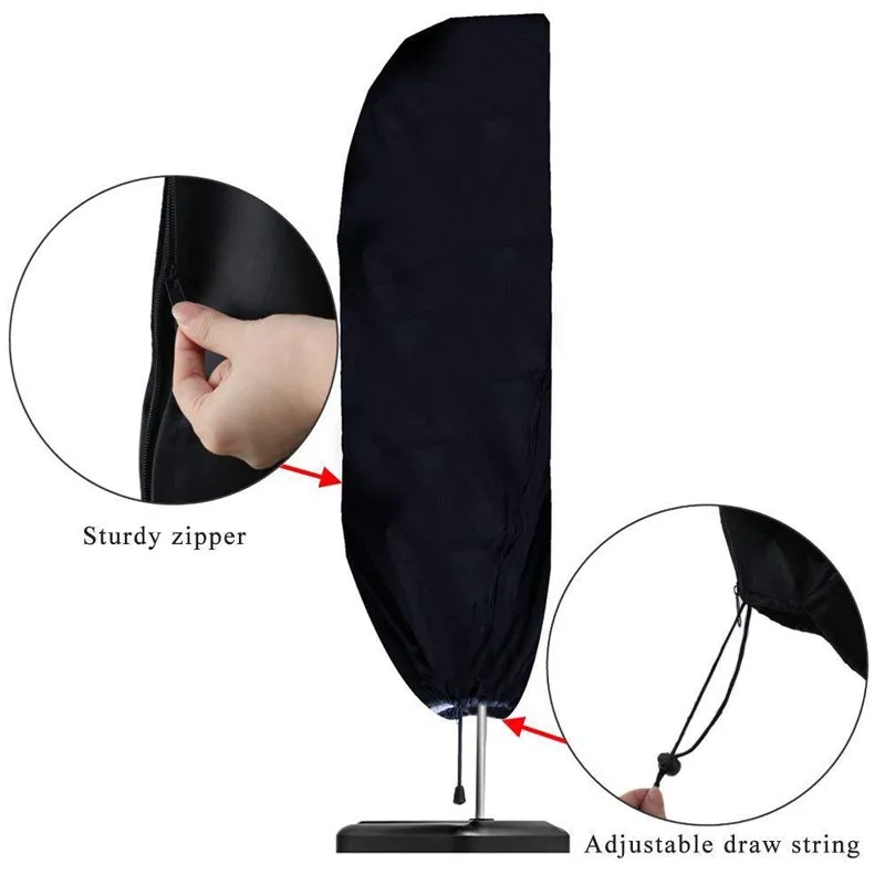 Waterproof Cantilever sol Raincover Patio Umbrella Canopy Slip on Protective Cover | Rain Covers