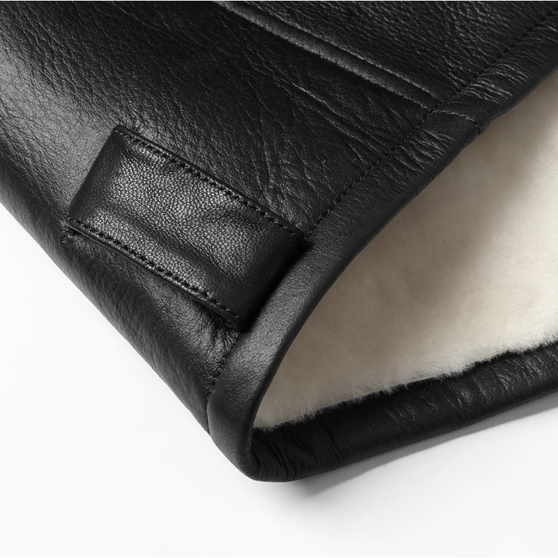 Мужская куртка из натуральной овечьей кожи с капюшоном BATMO зимняя теплая Толстая