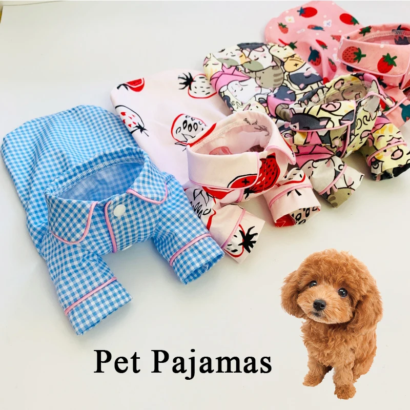 

Pet Dog Pajamas Summer Dog Jumpsuit Clothes Cat Puppy Shirt Sleepwear Pet Coat Clothing For Small Dogs French Bulldog Sleepwear
