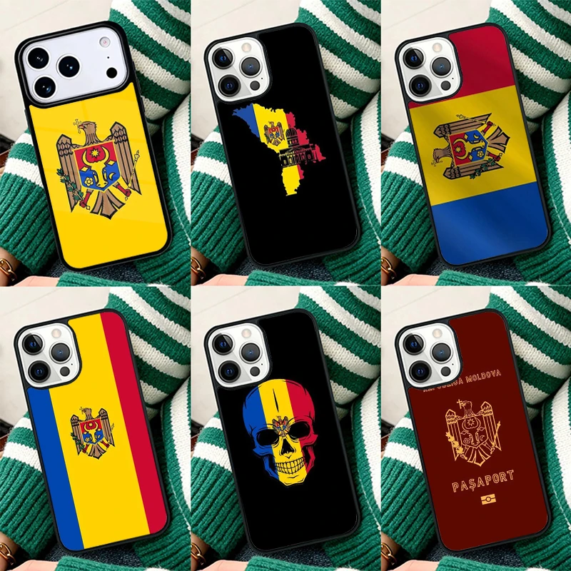 Фото Противоударный чехол для iPhone 17 Air 16e 15 11 12 14 13 Pro Max с флагом Молдовы №1