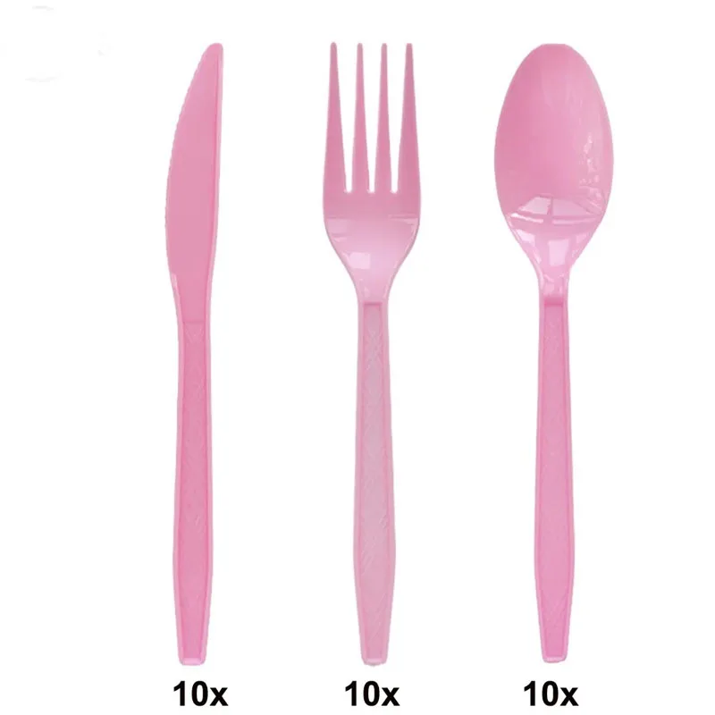 

Одноразовый набор столовых приборов easytime 30 шт., розовый