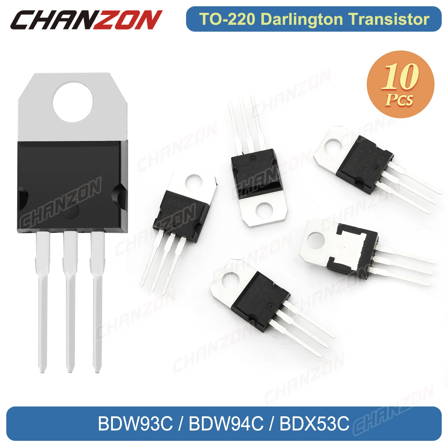 

10Pcs Bdw93C Bdw94C Bdx53C to-220 Darlington Transistor Bipolar Junction BJT Silicon Triode Tube Fets Dip Integrated Circuits