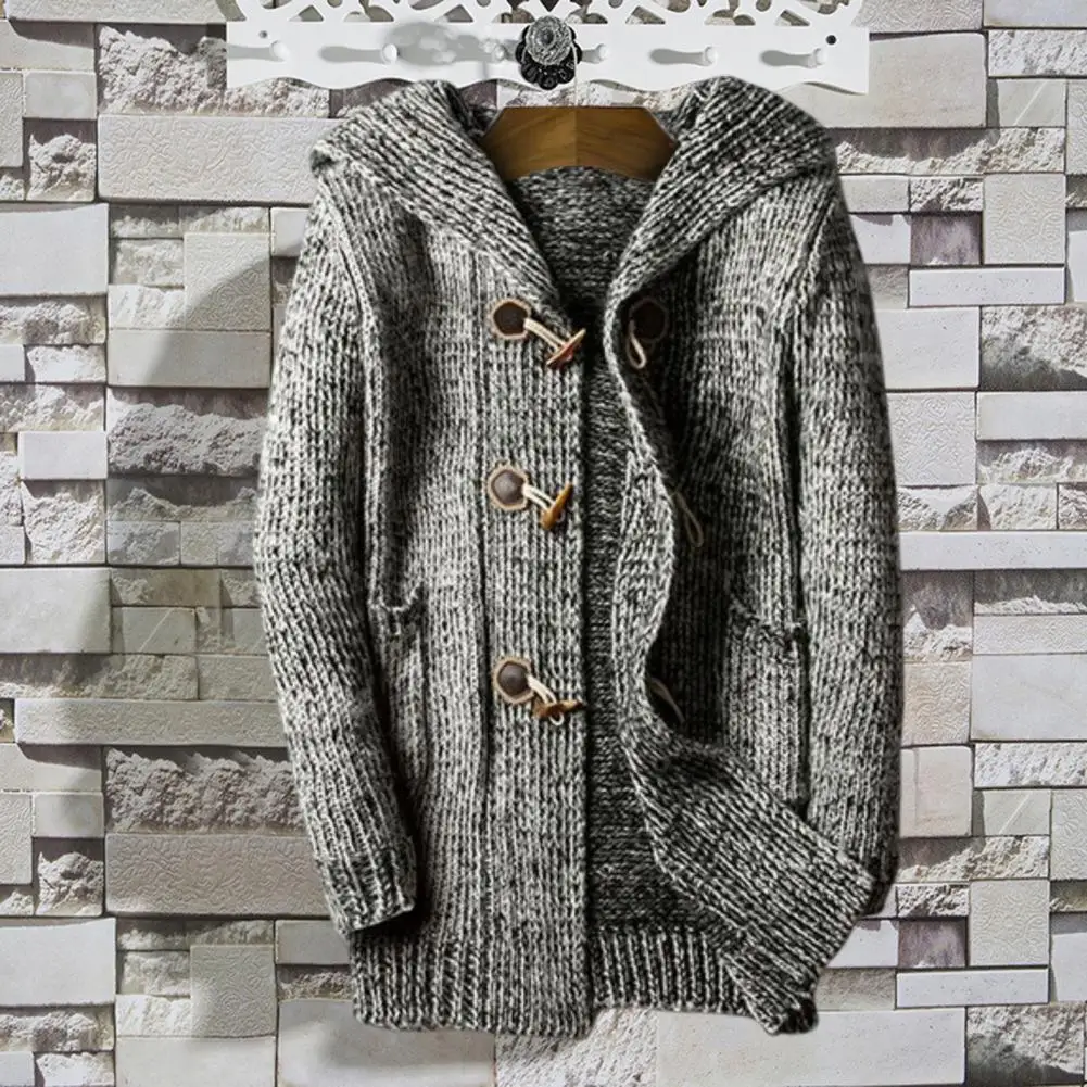 Nice-looking Men Sweater Single-breasted Long Sleeve Fashion Male Long Knitted Sweater  Mid-length Men Cardigan for Daily Wear