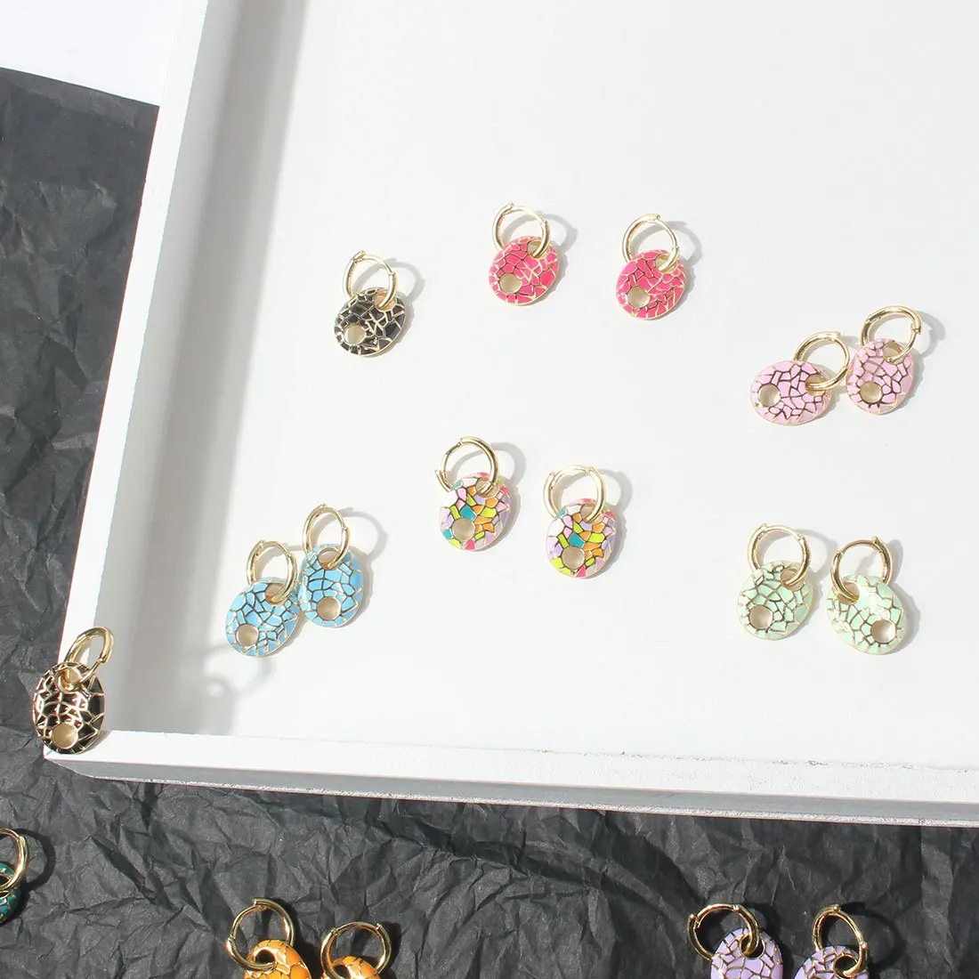 

New Fashion Irregularity Geometric Drop Earrings For Women Copper Multi Color Drop Dangle Earrings Jewelry Party Girl Gifts