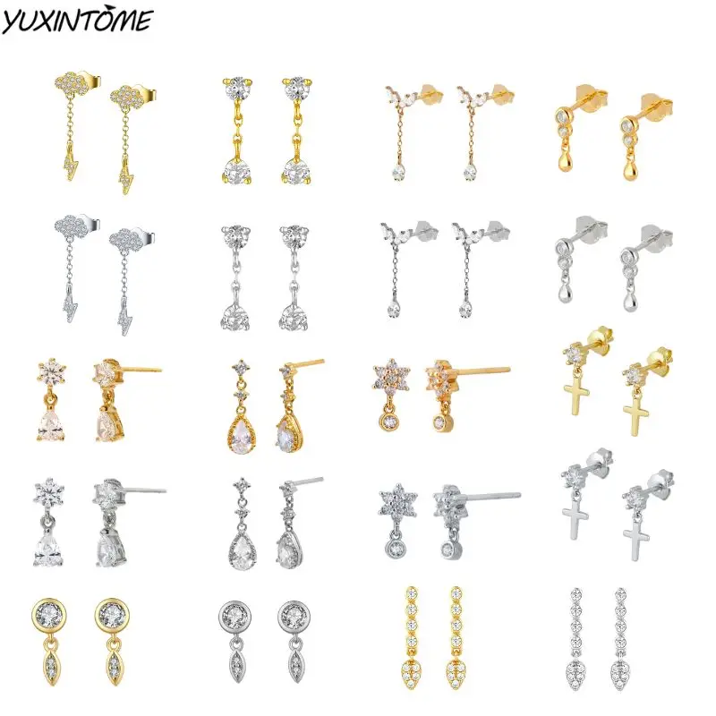 Женские серьги из серебра 925 пробы с фианитами