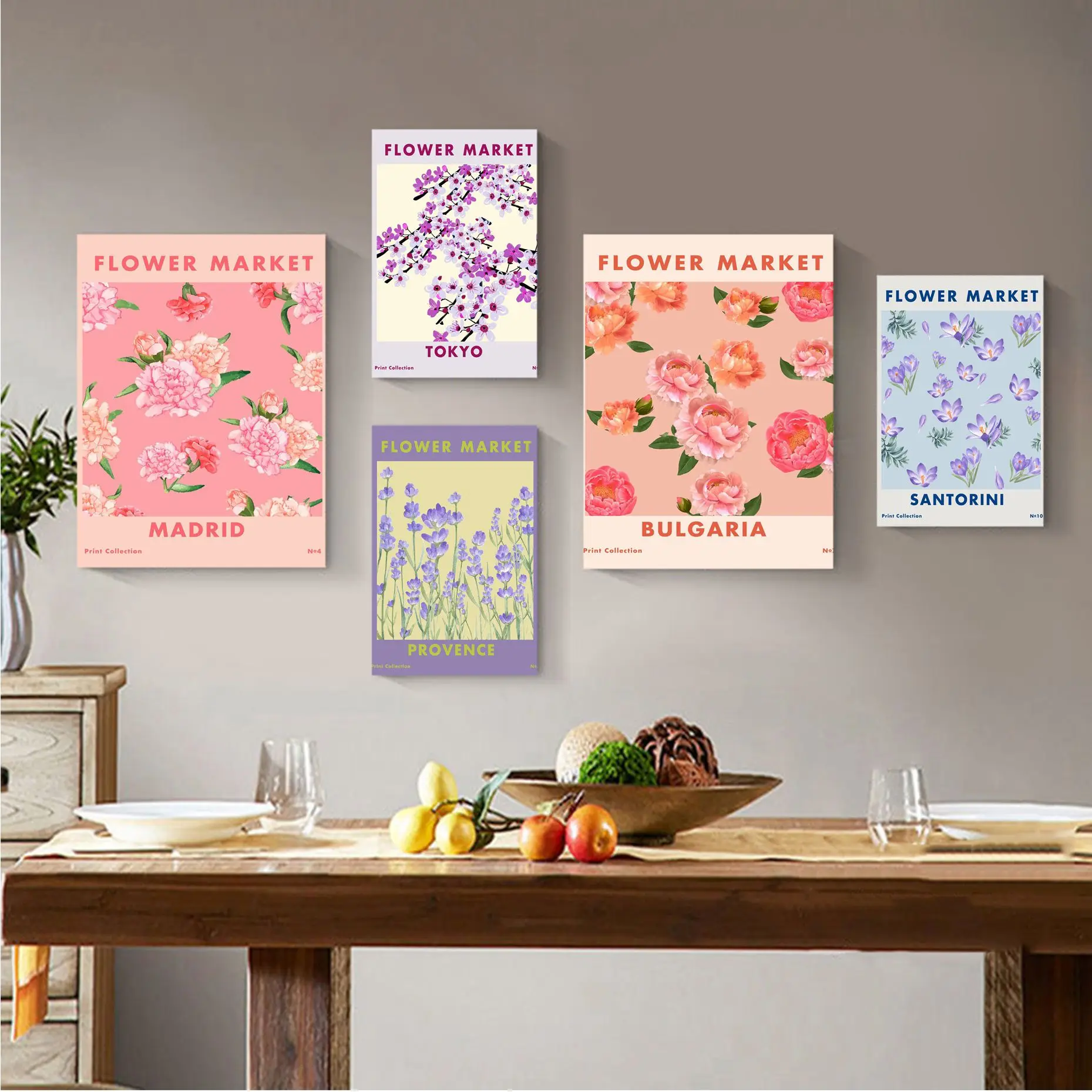 

Flower Market DIY Sticky Poster Whitepaper Sticker DIY Room Bar Cafe Posters Wall Stickers