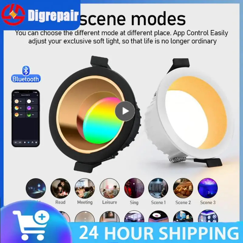 

Voice Control Smart Led Downlight Rgb Ww Cw Smart Ceiling Light 110v 220v App Control Led Downlight 4inch Smart Home