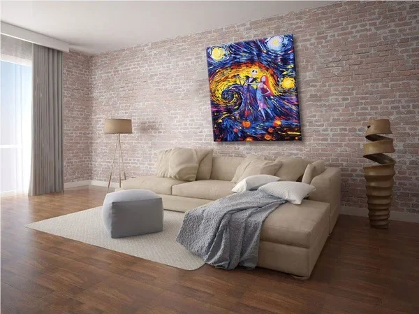 Декоративная картина Джек и Салли в горошек абстрактный стиль художественное