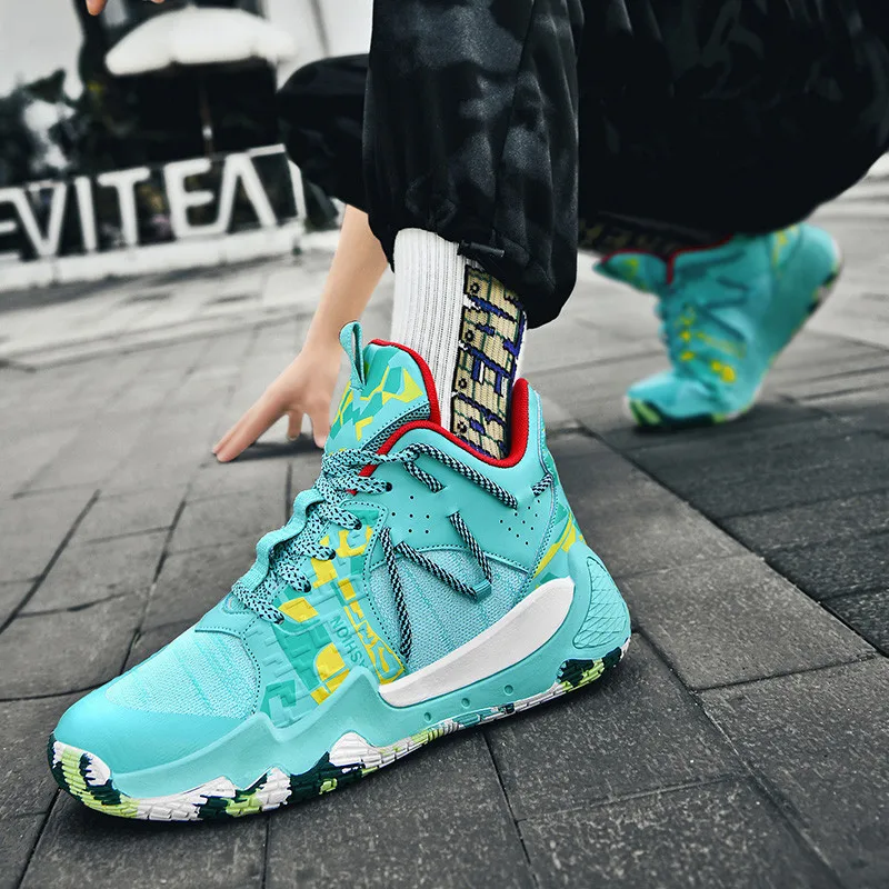 Fashion Streetwear Basketball Shoes Men Anti-skid High-Top Sneakers Men Breathable Couple Basketball Boots Man Athletic Shoes