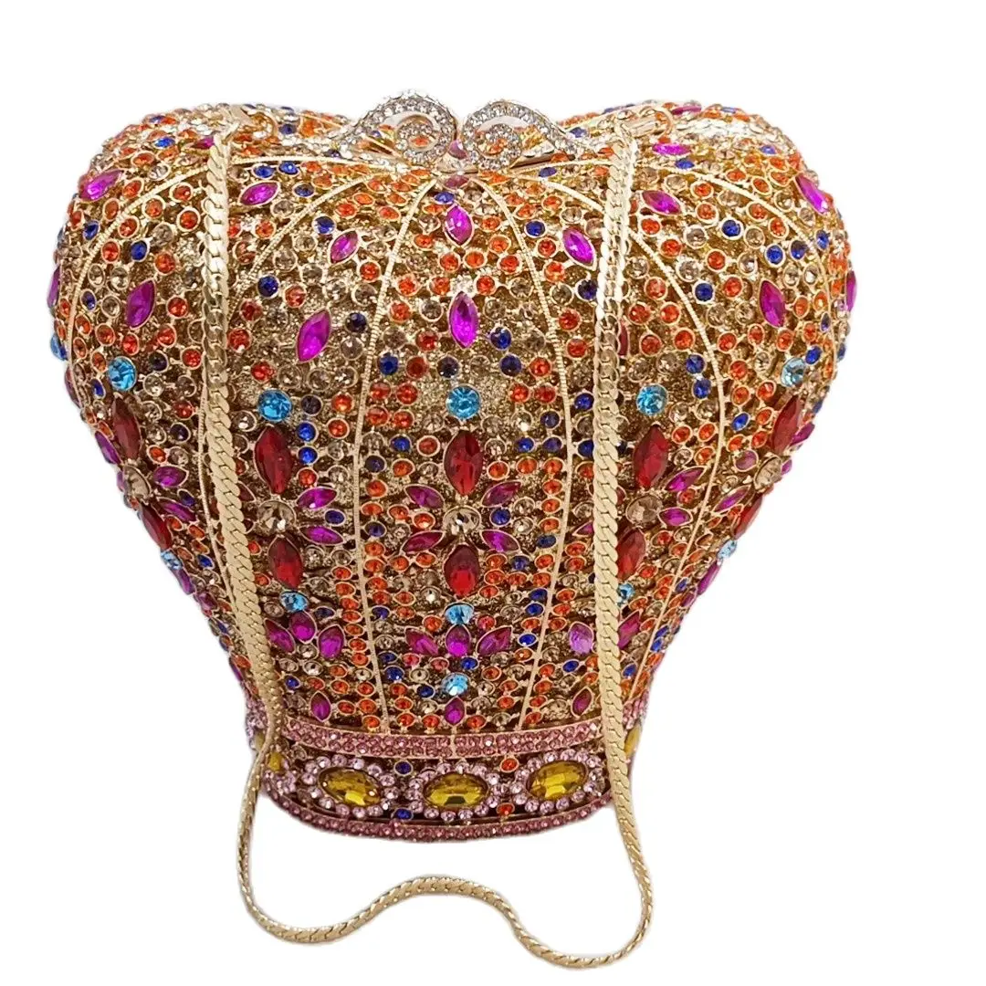 DGPEAFOWL Bing Bing Cocktail Party Bags  Crown Designer Purse Wedding Prom bags Female pochette Diamond Evening Bags  Clutch Bag