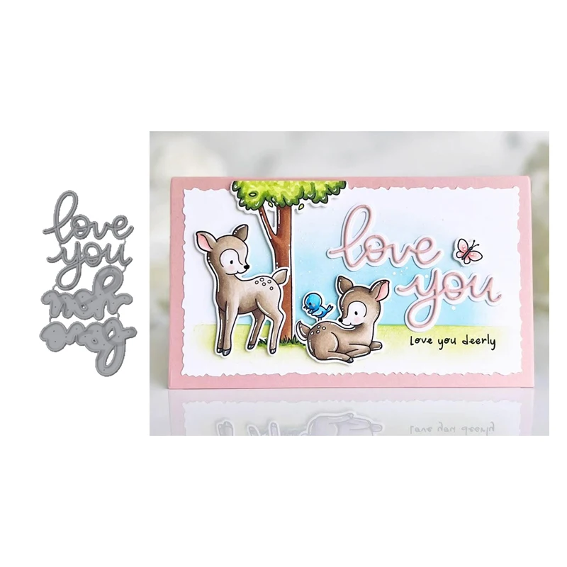 

Love You Letters Words Metal Cutting Dies Stencil Craft Die Cut for Scrapbooking Diy Paper Make Mould Decoration Template Model