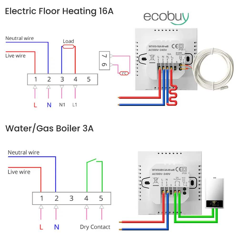 Tuya умный дом Wi-Fi термостат с подогревом пол терморегулятор для теплого пола Alexa