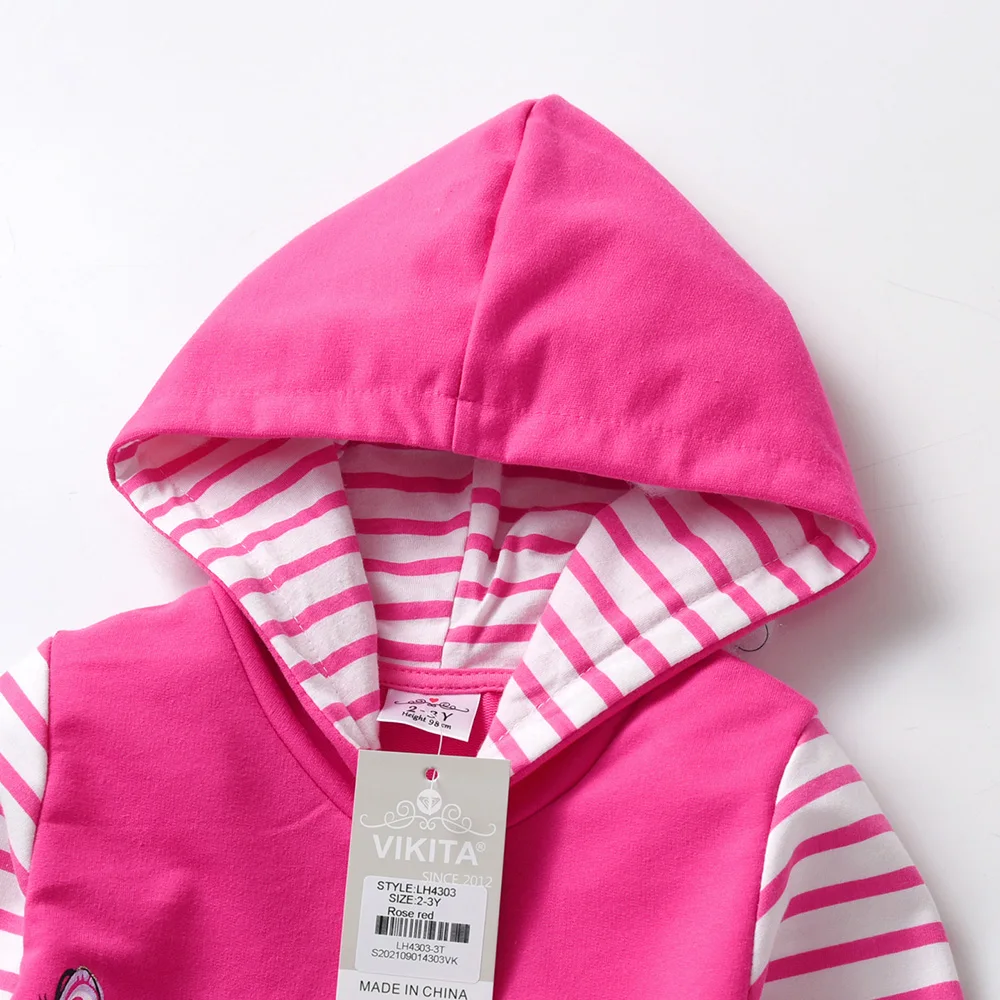 DXTON Long Sleeve Cotton Dress for Girls Unicorn Cartoon Frocks Children's Clothes Autumn Winter Kids Hoodies Casual Vestidos