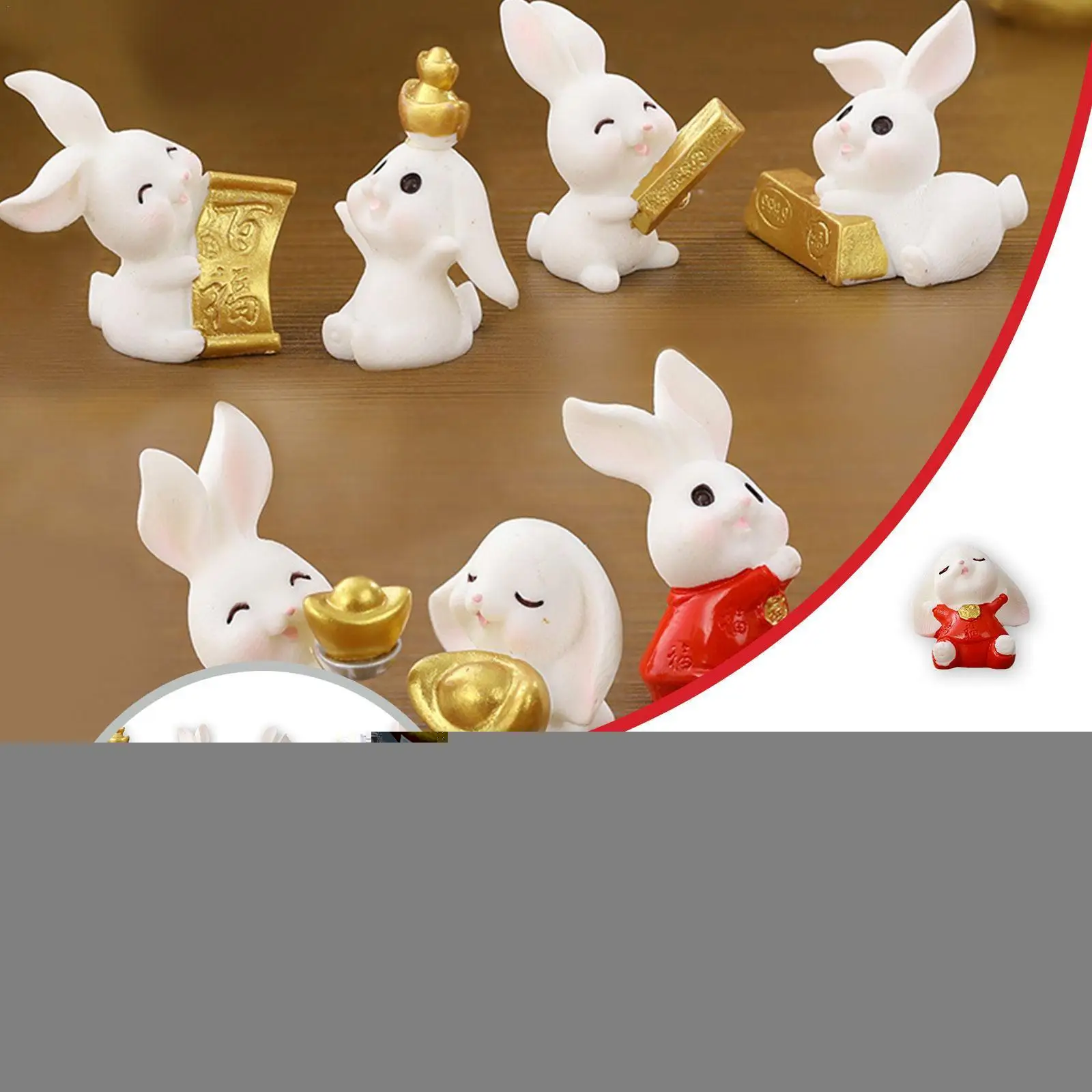 

Милый кролик, украшение для стола из смолы 2023, китайские подарки, подарок, украшение на новый год, праздник V4C6