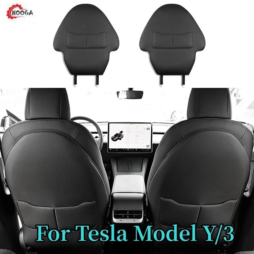 

For Tesla Model Y/3 Back Seat Cover 2PCS Leather Protector Wear-Resistant Kick Seat back Mats for Tesla Accessories