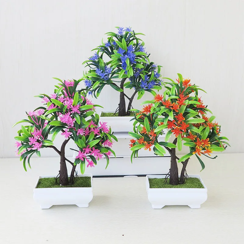 

Simulated Plant Flower Art Potted Green Bonsai Decoration Small Bonsai Home Desktop Decoration