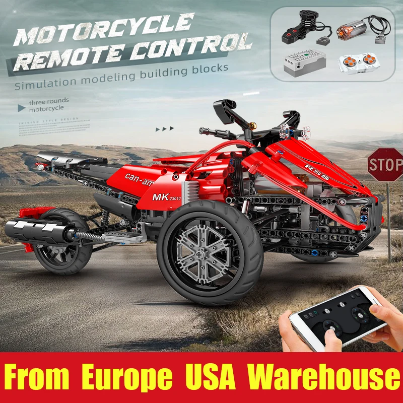 

MOULD KING 23010 Technical Car Motorized Motorcycle Model Building Blocks Speed Mechanical Vehicle MOC Bricks Toys for Boys Gift