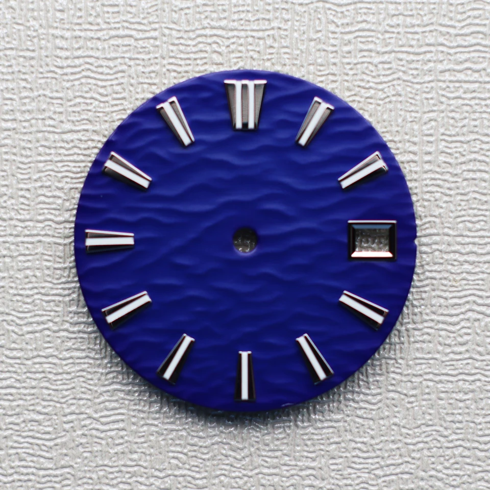 New NH35 dial wavy liner mechanical table dial modified DIY diving table pencils C3 strong green luminous dial