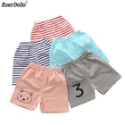 Летние полосатые шорты для маленьких мальчиков и девочек, хлопковые детские шорты, Мультяшные детские шорты, детская одежда
