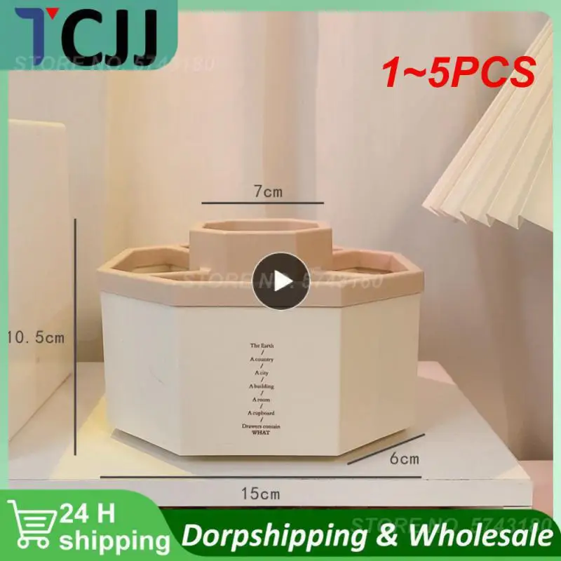 

1~5PCS Rotating Pen Holder Desk Accessories Large Capacity Pencil Storage Box Desktop Organizer School Office Stationery