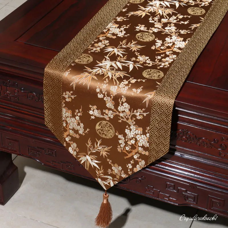 

Red Satin Table Runner Table Flag Table Cloth Simple China Wind Tea Table Runners Bed Flag Home Kitchen Dinning Decor